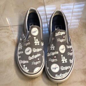 Dodgers Gray Slip-On Vans